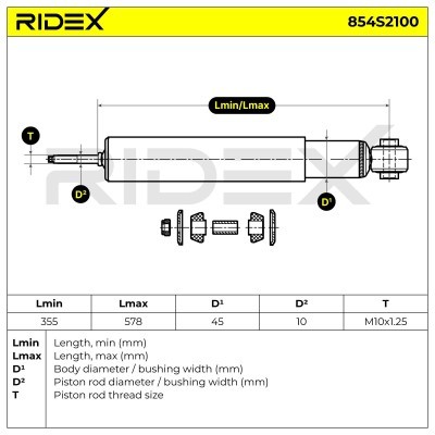 Shock Absorber RIDEX 854S2100 854S2100 - photo 7