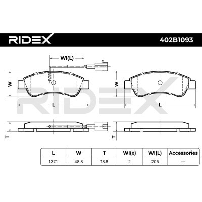Brake Pads Set RIDEX 402B1093 402B1093 - photo 6