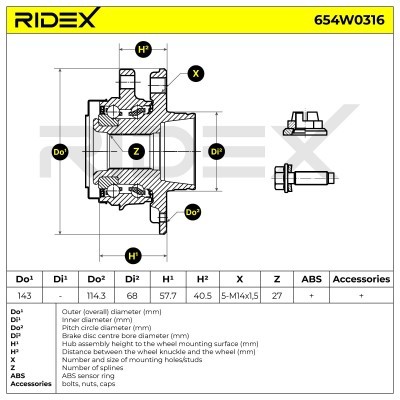 Wheel Bearing Kit RIDEX 654W0316 654W0316 - photo 3