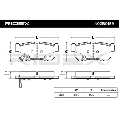 Brake Pads Set RIDEX 402B0159 402B0159 - photo 3