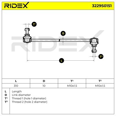 Stabilizer Link RIDEX 3229S0151 3229S0151 - photo 9