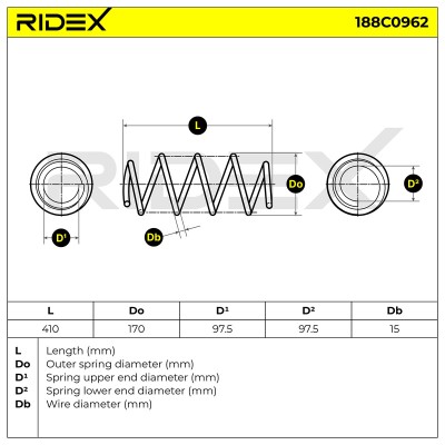 Suspension Spring RIDEX 188C0962 188C0962 - photo 5