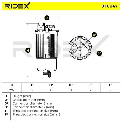 Fuel Filter RIDEX 9F0047 9F0047 - photo 7