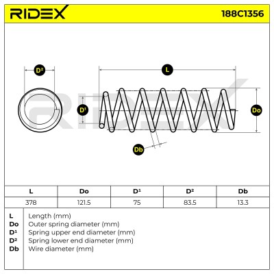 Suspension Spring RIDEX 188C1356 188C1356 - photo 5