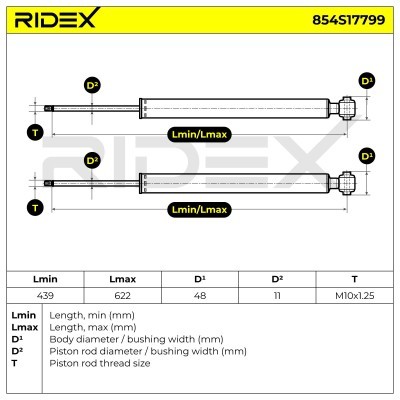 Shock Absorber RIDEX 854S17799 854S17799 - photo 3