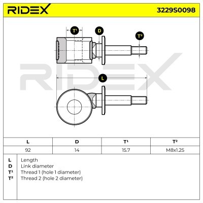 Stabilizer Link RIDEX 3229S0098 3229S0098 - photo 5