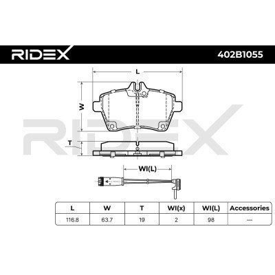 Brake Pads Set RIDEX 402B1055 402B1055 - photo 8