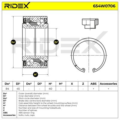 Wheel Bearing RIDEX 654W0706 654W0706 - photo 6