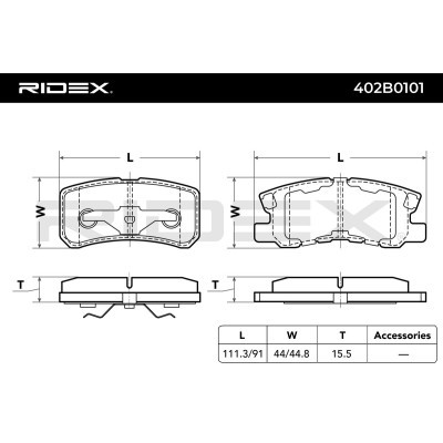 Brake Pads Set RIDEX 402B0101 402B0101 - photo 3