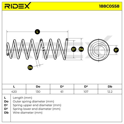 Suspension Spring RIDEX 188C0558 188C0558 - photo 5