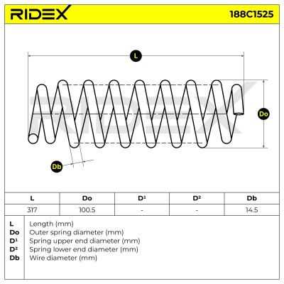 Suspension Spring RIDEX 188C1525 188C1525 - photo 4