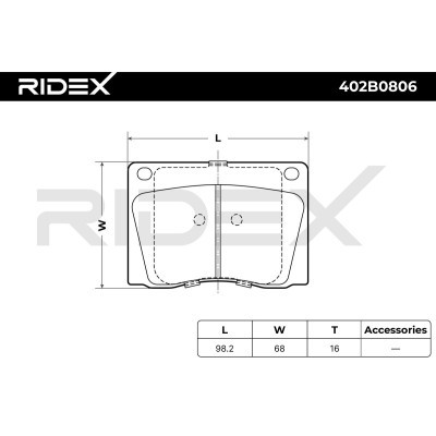Brake Pads Set RIDEX 402B0806 402B0806 - photo 6