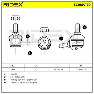 Stabilizer Link RIDEX 3229S0170 3229S0170 - photo 5
