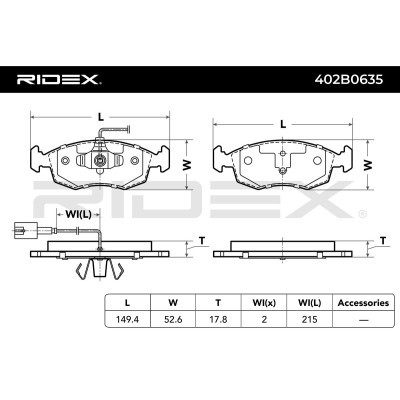 Brake Pads Set RIDEX 402B0635 402B0635 - photo 3