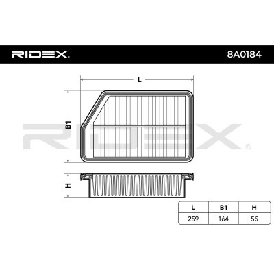 Air Filter RIDEX 8A0184 8A0184 - photo 3