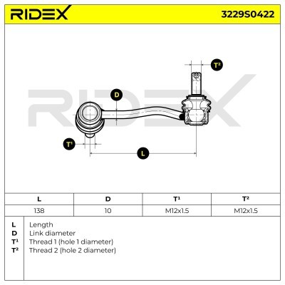 Stabilizer Link RIDEX 3229S0422 3229S0422 - photo 6