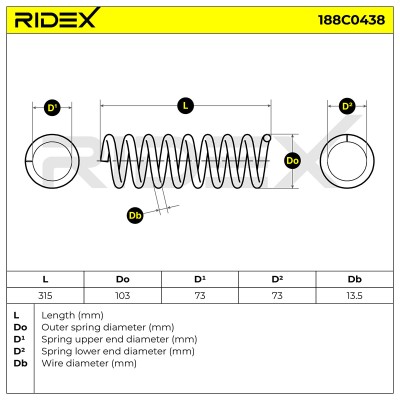 Suspension Spring RIDEX 188C0438 188C0438 - photo 5
