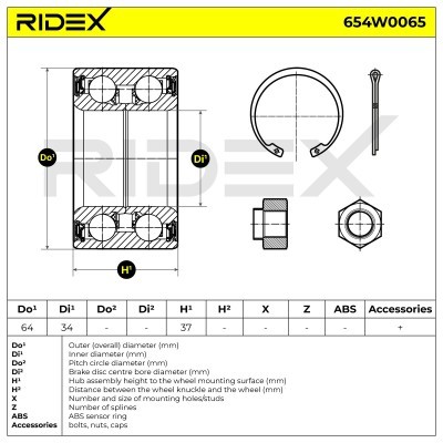 Wheel Bearing RIDEX 654W0065 654W0065 - photo 2