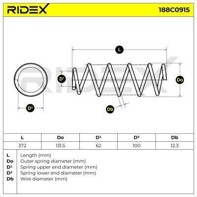 Suspension Spring RIDEX 188C0915 188C0915 - photo 5