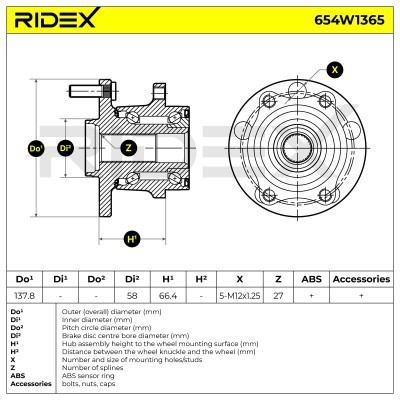 Wheel Bearing RIDEX 654W1365 654W1365 - photo 6