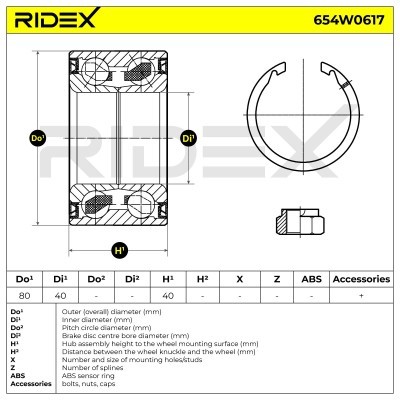 Wheel Bearing RIDEX 654W0617 654W0617 - photo 2