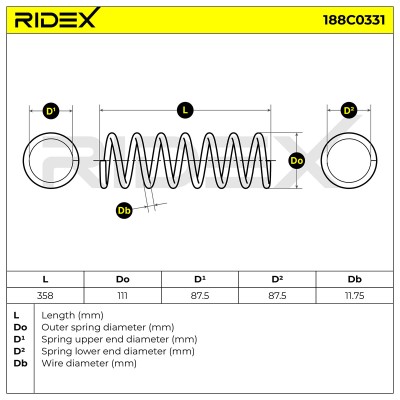 Suspension Spring RIDEX 188C0331 188C0331 - photo 6