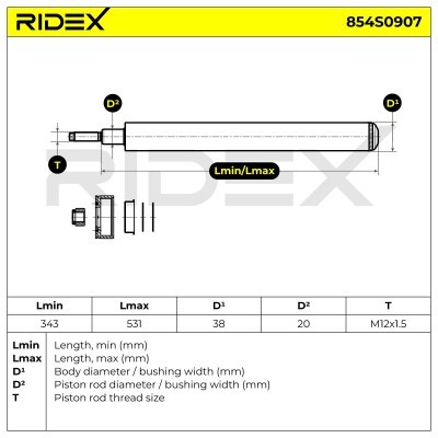 Shock Absorber RIDEX 854S0907 854S0907 - photo 5