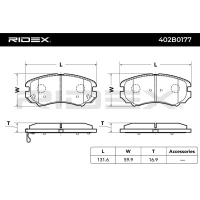 Brake Pads Set RIDEX 402B0177 402B0177 - photo 4