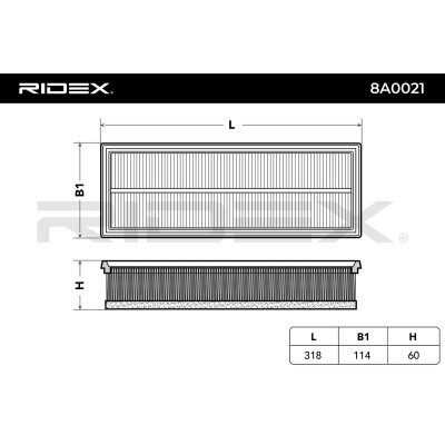 Air Filter RIDEX 8A0021 8A0021 - photo 3