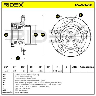 Wheel Bearing RIDEX 654W1450 654W1450 - photo 6