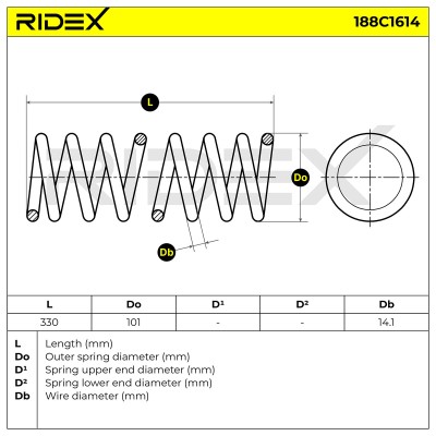 Suspension Spring RIDEX 188C1614 188C1614 - photo 5