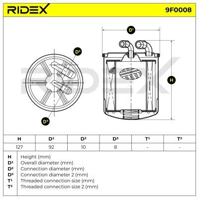 Fuel Filter RIDEX 9F0008 9F0008 - photo 3