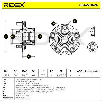 Wheel Bearing RIDEX 654W0626 654W0626 - photo 2