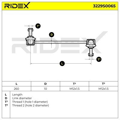 Stabilizer Link RIDEX 3229S0065 3229S0065 - photo 7