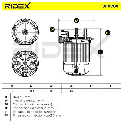 Fuel Filter RIDEX 9F0780 9F0780 - photo 3