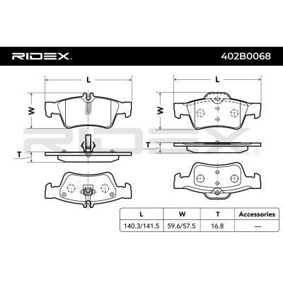 Brake Pads Set RIDEX 402B0068 402B0068 - photo 3