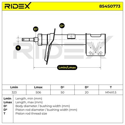 Shock Absorber RIDEX 854S0773 854S0773 - photo 8