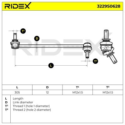 Stabilizer Link RIDEX 3229S0628 3229S0628 - photo 7