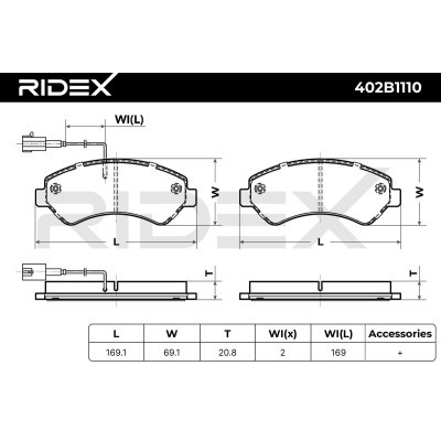 Brake Pads Set RIDEX 402B1110 402B1110 - photo 7