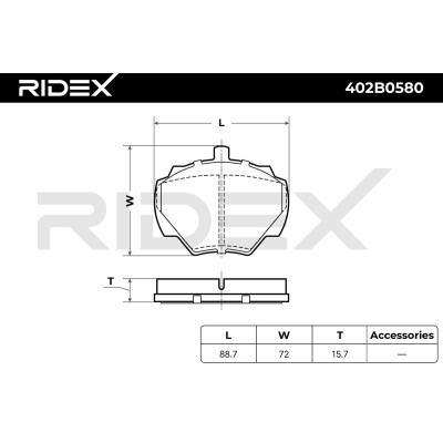 Brake Pads Set RIDEX 402B0580 402B0580 - photo 6