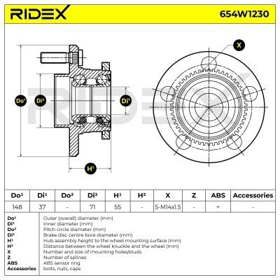 Wheel Bearing RIDEX 654W1230 654W1230 - photo 6