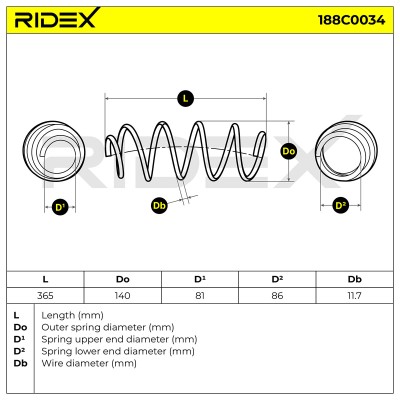 Suspension Spring RIDEX 188C0034 188C0034 - photo 5