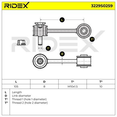 Stabilizer Link RIDEX 3229S0259 3229S0259 - photo 6