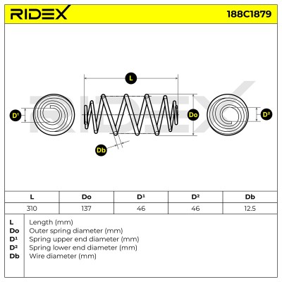 Suspension Spring RIDEX 188C1879 188C1879 - photo 4
