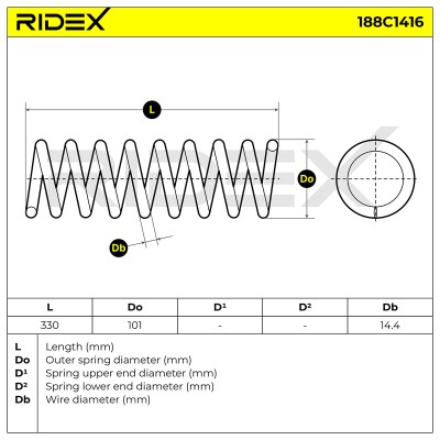Suspension Spring RIDEX 188C1416 188C1416 - photo 5