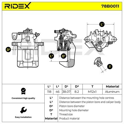 Brake Caliper RIDEX 78B0011 78B0011 - photo 4