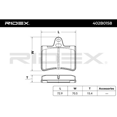 Brake Pads Set RIDEX 402B0158 402B0158 - photo 3