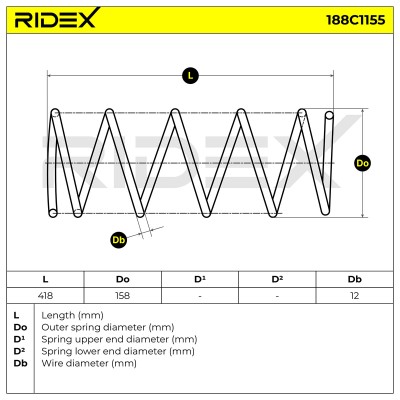 Suspension Spring RIDEX 188C1155 188C1155 - photo 5