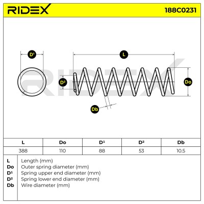 Suspension Spring RIDEX 188C0231 188C0231 - photo 5