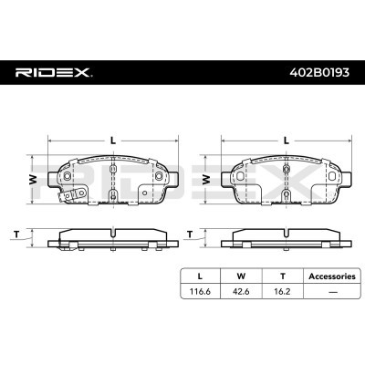 Brake Pads Set RIDEX 402B0193 402B0193 - photo 3
